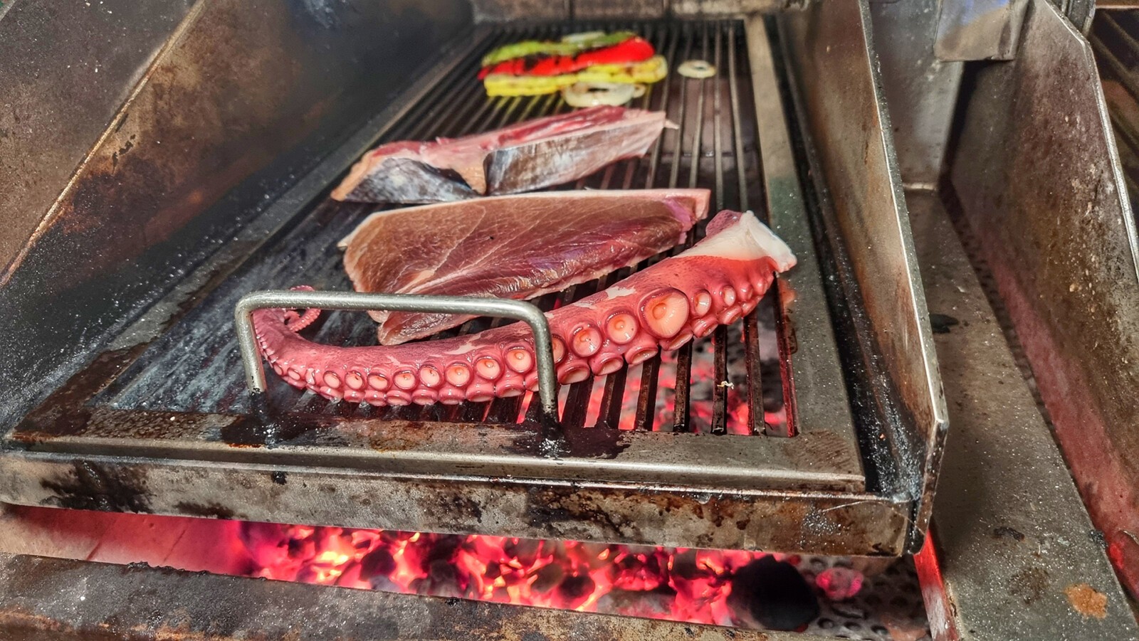 El atún y el pulpo se unen a la parrilla de Flor de Tuna. Foto: Salva Moreno