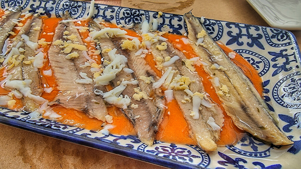 Los boquerones con salmorejo. Foto: Salva Moreno