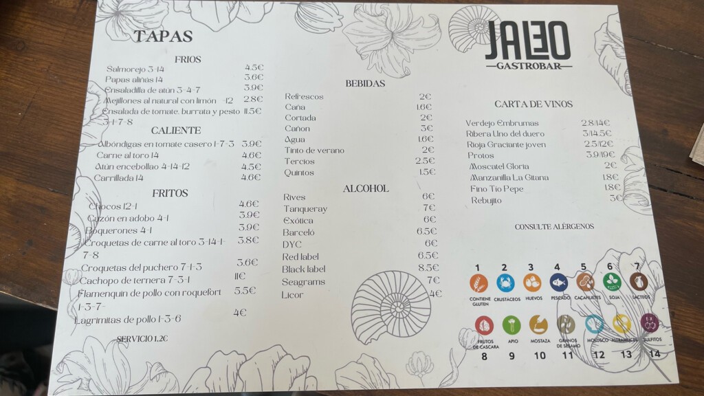 La carta de Jaleo. 