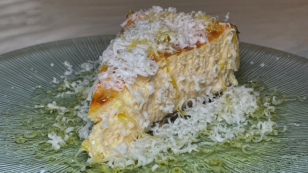 La tarta de queso del restaurante Almadrabía, en el Hotel Villa Jerez. Foto: Salva Moreno