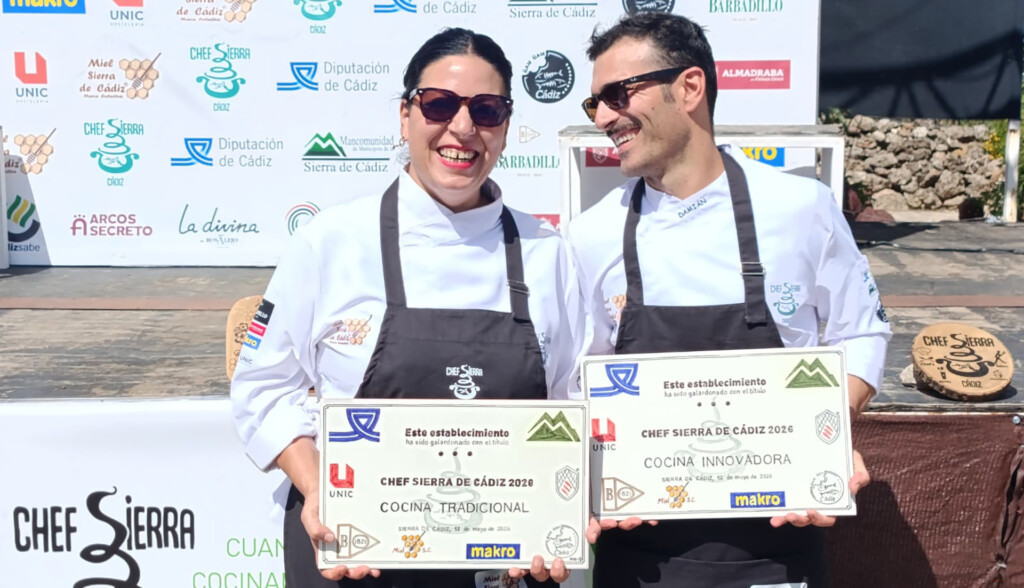 Rocío López y Damián Sánchez, vencedores del ChefSierra de Cádiz. Foto: Miguel Castillo